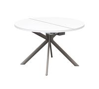 CONNUBIA table extensible à rallonge avec piètement tourterelle mat GIOVE CB/4739-D 120 cm (Plateau extra-clair et extension en stratifié blanc [...]