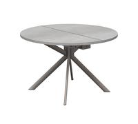 CONNUBIA table extensible à rallonge avec piètement tourterelle mat GIOVE CB/4739-D 120 cm (Plateau en béton et extension en stratifié gris mat [...]