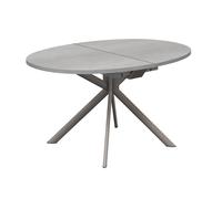 CONNUBIA table extensible à rallonge avec piètement tourterelle mat GIOVE CB/4739-E 140 cm (Plateau en béton et extension en stratifié gris mat [...]