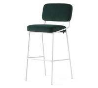 Connubia, Tabouret Sixty Fixe. Structure métal Blanc Optique Mat Siège Bosco