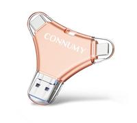 CONNUMY 128Go Clé USB pour Phone,4 en 1 sans Application, Plug & Play