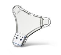 CONNUMY Clé USB 256Go pour iPhone, Mémoire Externe pour Sauvegarde de Photos/Vidéo avec Aucune Application 4 en 1 clé USB Stockage pour iPhone/iPad/Android/PC.