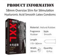 Conoters Lubrifiés Extra-Fins Pour Homme,Caoutchouc Naturel,Latex,Coupe Étroite,G-Dehors,Pointillé Pour L'épaisseur,45-58mm,10 Pièces Par Boîte.58mm Extra Large.