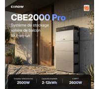 CONOW CBE2000 Pro 2,5 kW Batterie Solaire Tout-en-Un pour Balcon 2 kWh - 12 kWh