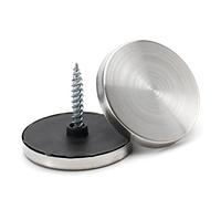 CONPHERON 12pcs Vis à Miroir 25 mm Vis Décoratives Miroir en Acier Inoxydable Vis de Miroir Clous avec Rondelles pour Tables à Miroir Bain Armoires Panneaux en Verre
