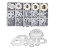 CONPHERON 215 Pièces Rondelles Plates en Nylon Blanc Entretoise Plastique 15 Tailles de M2 M3 M4 M5 M6 M8 M10 M12 M14 M16 M18
