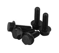 CONPHERON Boulons a Bride Hexagonaux M5x20 mm Vis à Bride Hexagonale Dentelées, Filetage Complet, Alliage d'acier de Qualité 10,9, Noir