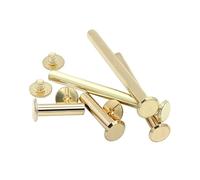 CONPHERON Chicago Reliure Vis, Vis à Tête Croix Ronde Laiton Plaqué Chicago Vis Bouton pour DIY Reliure de Décoration (M5x50mm, 20 Kits)