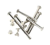 CONPHERON Chicago Reliure Vis, Vis à Tête Croix Ronde Nickelé Chicago Vis Bouton pour DIY Reliure de Décoration (M5x75mm, 10 Kits)