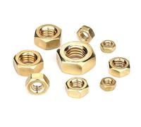 CONPHERON Ecrous Hexagonal en Laiton, Écrous Hexagonaux Mécaniques, Laiton Hexagonal Tête Filetage Insert Écrous de Blocage, M10, 5 pcs