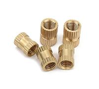 CONPHERON Écrous Moletés à Filetage Femelle en Laiton, Écrous Inserts Filetés, M5x7x10 mm,20 pcs