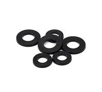 CONPHERON Rondelle Nylon Entretoise Plastique Rondelle Plate Noir, M8×16×1.5 mm,40 pcs