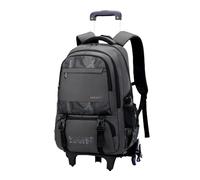 CONPHERON Sac à Dos à roulettes Garcon Trolley Cartable à roulettes pour Ordinateur Portable Bagages Cabine pour L'école Camping Randonnée Voyages, Gris
