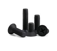 CONPHERON Vis en plastique, Vis à tête fraisée croisé en nylon, noir, M4*15 mm,50 pcs