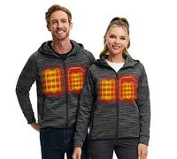 CONQEUCO Veste Chauffante pour Homme et Femme, Manteau à Capuche Chauffante Électrique USB, Veste Unisexe Chaude D'hiver Adaptée à La Course,La Pêche, au Ski et au Camping (Batterie non Incluse, S)