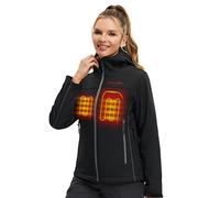 CONQUECO Femme Chauffante Veste Chaud Imperméable Résistant avec Batterie pour Usage Quotidien en Hiver (M, Noir)