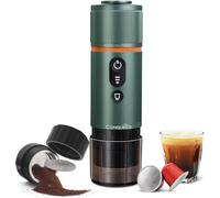 CONQUECO Macchina da Caffè Espresso Portatile - Auto chauffage Caffettiera Elettrica da Viaggio con Batteria - per 12V Auto e Camion e Campeggio - compatible avec Café Moulu et Capsule NS