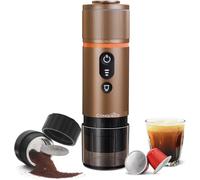 CONQUECO Macchina da Caffè Espresso Portatile - Auto chauffage Caffettiera Elettrica da Viaggio con Batteria - per 12V Auto e Camion e Campeggio - compatible avec Café Moulu et Capsule NS