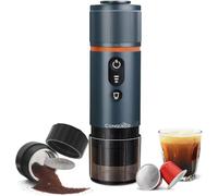 CONQUECO Macchina da Caffè Espresso Portatile - Auto chauffage Caffettiera Elettrica da Viaggio con Batteria - per 12V Auto e Camion e Campeggio - compatible avec Café Moulu et Capsule NS