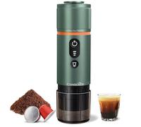 CONQUECO Machine à Cafe Portable - Cafetière à Expresso Chauffage Électrique de Voyage - pour 12V Voiture et le Camping - Compatible avec les Capsules Nespresso et les Capsules Starbucks (vert forêt)