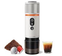 CONQUECO Machine à Cafe Portable - Cafetière à Expresso Chauffage Électrique de Voyage - pour 12V Voiture et le Camping - Compatible avec les Capsules Nespresso et les Capsules Starbucks