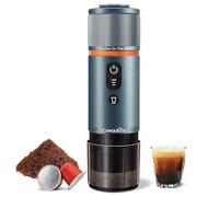 CONQUECO Machine à Café Portable Espresso: Voyage Cafetière Rechargeable 12V - Compatible avec les Capsules Nesspreso et Lavazza（bleu）, PCM020N