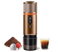 CONQUECO Machine à Café Portable Espresso: Voyage Cafetière Rechargeable 12V - Compatible avec les Capsules Nesspreso et Lavazza（marrón）