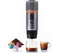 CONQUECO Machine à Expresso Portable: Cafetière à Cafe Chauffage Électrique de Voyage - pour 12V Voiture et le Camping（ Gris