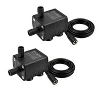 CONQUERALL Lot de 2 pompes submersibles étanches DC 12 V 5 W 200 L/H 2 m pour drainage de cour, hydroponie et fontaine solaire