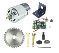 CONQUERALL Moteur 775 12V 8000RPM/24V 16000RPM Moteur DC haute puissance avec jeu de bielles M10-5, support, lame de scie et contrôleur de vitesse 20A