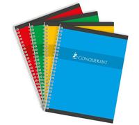 Conquerant 100104584 Bloc-Notes 180 Feuilles Rouge, Jaune Et Bleu