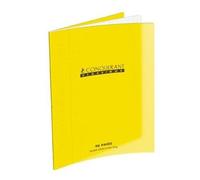 1 Cahier Piqûres Avec Couverture Polypropylène A4 Jaune, Grands Carreaux