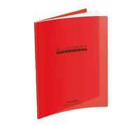 Conquérant 28797 Cahier Classique Piqûre Couverture Polypropylène Rigide Transparente A4 Papier Rouge