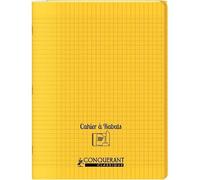 Conquérant 3020120123851 Cahier, 24x32, 48 Pages, 90g, Seyès, Couverture Polypro Jaune avec Rabat