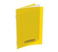 Conquérant 400089843 Cahier agrafé A4 couverture polypro 140 pages grands carreaux Jaune