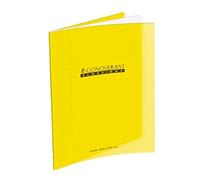 Conquérant 41437 Cahier Classique Piqûre Couverture Polypropylène Rigide Transparente A5+ Papier Jaune