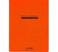 Conquérant 43459 Cahier Classique Piqûre Couverture Polypropylène Rigide Transparente A5+ Papier Orange