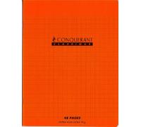 Conquérant Cahier 47515 – Piqûre, Couverture polypropylène rigide transparente A5+ Orange