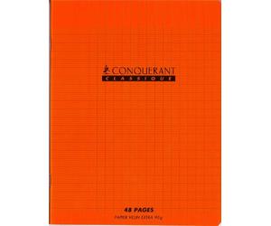 Conquérant 47515 Cahier Classique Piqûre Couverture Polypropylène Rigide Transparente A5+ Papier Orange