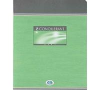Conquérant 92050 Cahier Sept Brouillon Piqûre Couverture Offset Tables Calcul 170 x 220mm Papier Vert