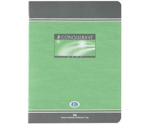 Conquérant 92705 Cahier Sept Piqûre Couverture Offset A4 Papier Vert