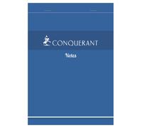 Conquerant Bloc-Notes A6 Petits Carreaux 5mm 200 Pages Agrafées Tête Couverture Carte Bleu