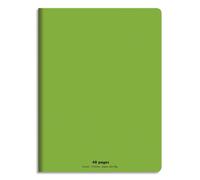 CONQUERANT C9 Cahier piqûre 17x22cm 48 pages 90g grands carreaux Seyès. Couverture polypropylène Vert