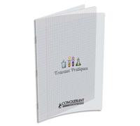 CONQUERANT C9 Cahier TP piqûre 24x32cm 48 pages Seyès+48 pages unies. Couverture PP incolore