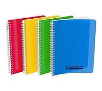 CONQUERANT cahier à spirales polypro 17x22 100p grands carreaux séyès 90g
