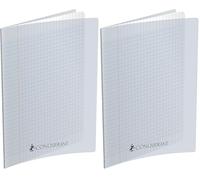 CONQUERANT Cahier A4 Grands Carreaux Seyès 192 Pages Agrafées Couverture Polypro Incolore (Lot de 2)