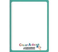 Conquérant Cahier Ardoise Classique 24 x 32 cm Grands Carreaux Seyès 48 Pages Agrafées Couverture Carte Effaçable Blanc