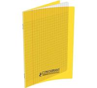 Conquérant Cahier Classique 17 x 22 cm Grands Carreaux Seyès 140 Pages Agrafées Couverture Polypro Jaune