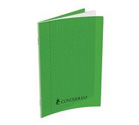 Conquérant Cahier Classique 17x22cm Grands Carreaux Seyès 192 Pages Agrafées Couverture Polypro Vert