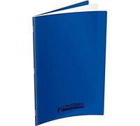 CONQUERANT Cahier Classique 24x32cm Grands Carreaux Seyès 140 Pages Agrafées Couverture Polypro Bleu